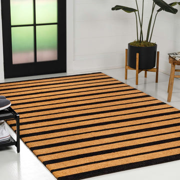 Hadley Modern Classic Ticking Stripe Coir Area Rug